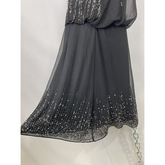 Yumi Kim Black Beaded‎ Spaghetti Strap Mini Dress Size Medium - Picture 7 of 9